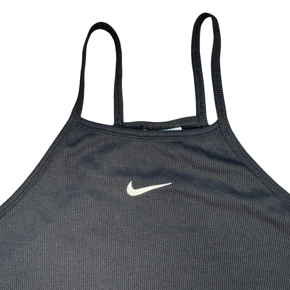 Nike Black Crop Top with White Logo - Picture 3 of 6